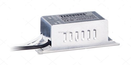 Трансформатор Taschibra 12В 5А 60Вт IP20 Серый/Металл 80х28х34мм TRA5 220В картинка 